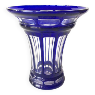 Signed Baccarat crystal overlay vase, 1940s