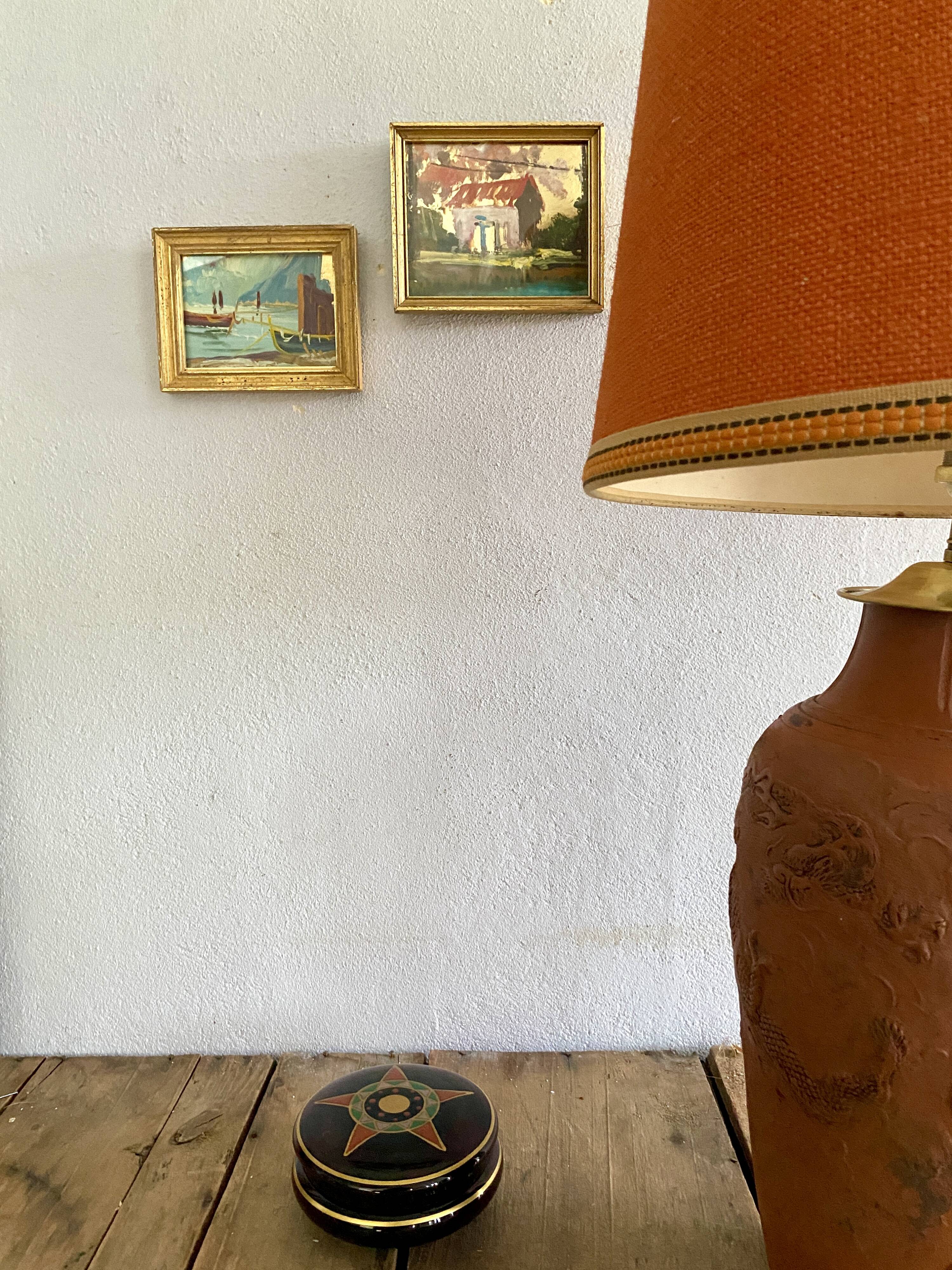 Framed oil duo