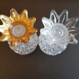 Salt and pepper design in pineapple shaped glass