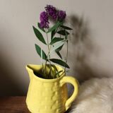 Digoin Sarreguemines yellow earthenware pitcher