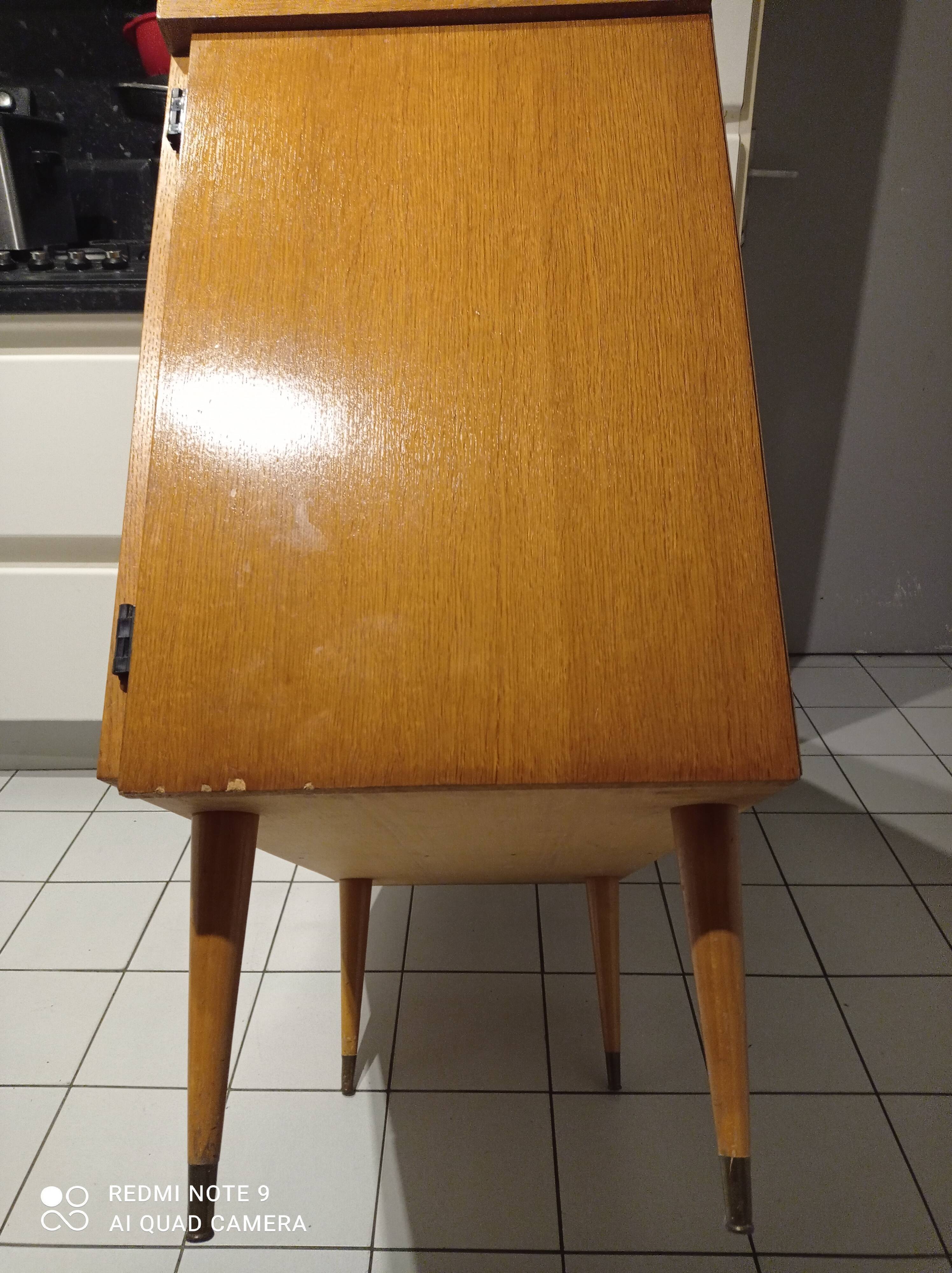 Old vintage Scandinavian chest of drawers 3 drawers and 1 compass foot holder