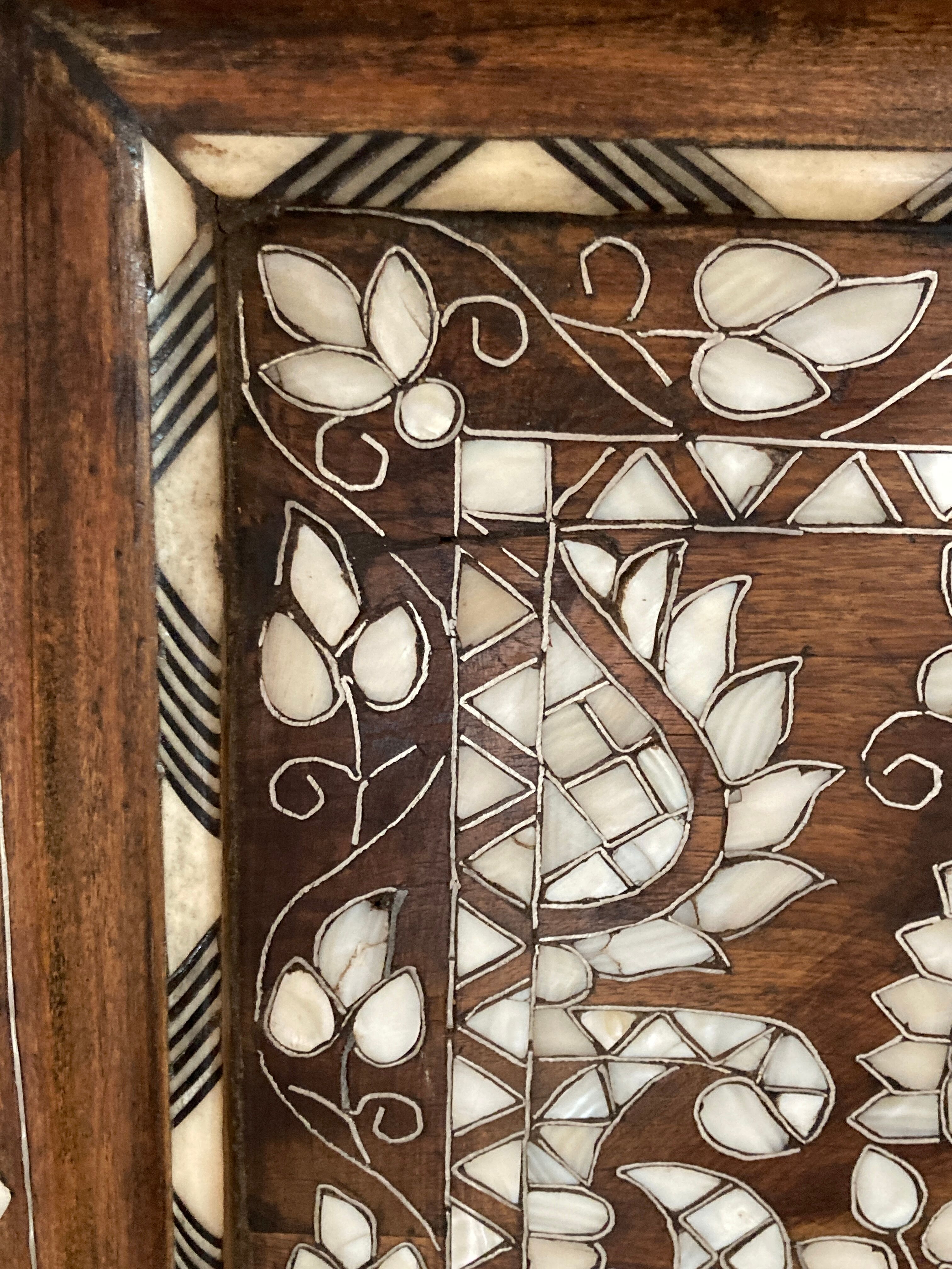 19th century Syrian, mother of pearl inlay marquetry wedding cabinet or chest