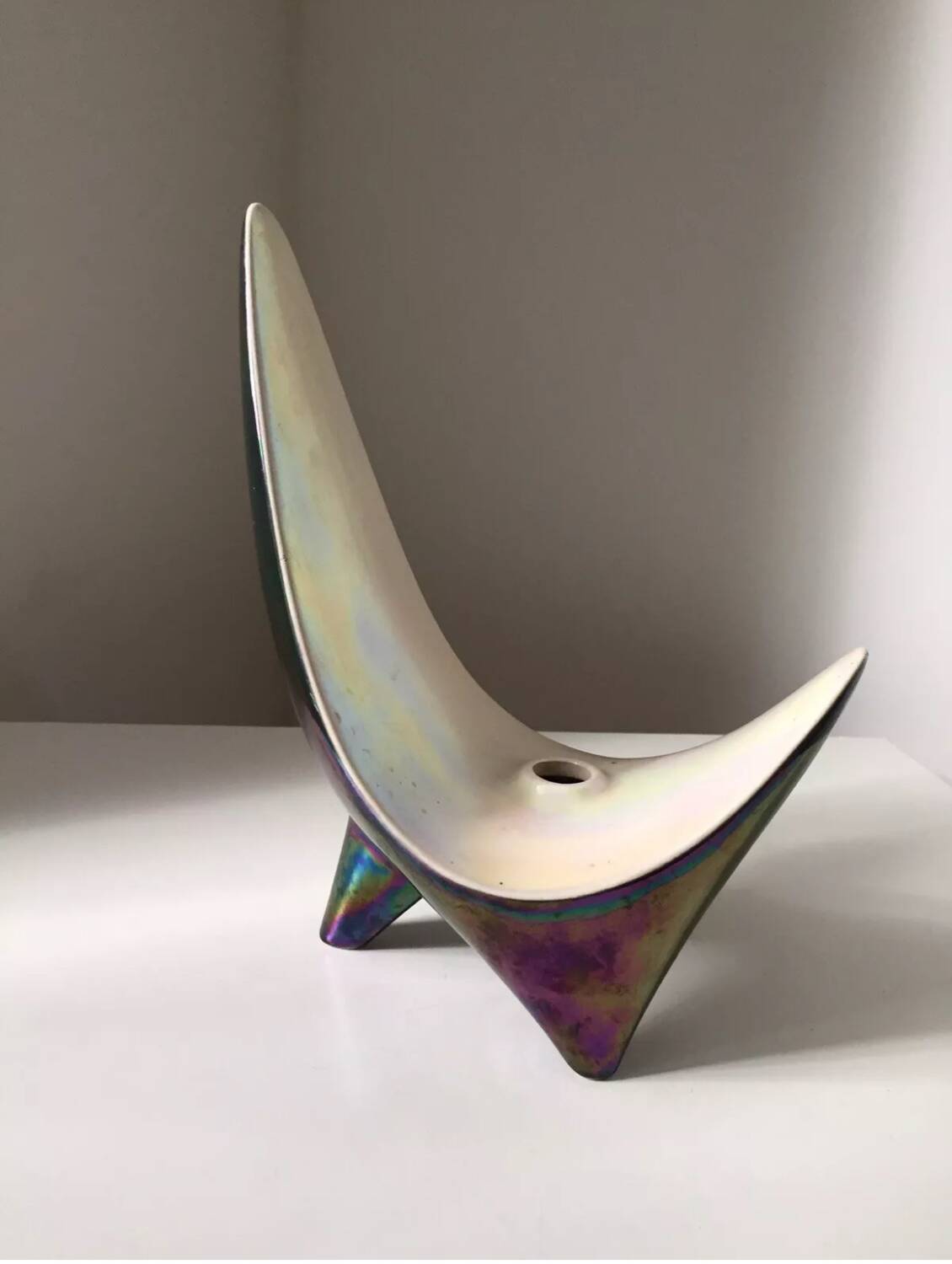Ceramic oil lamp/candle sculpture by Verceram, 1960