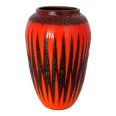 Vintage Scheurich Fat Lava vase | West Germany | Orange Black Zi