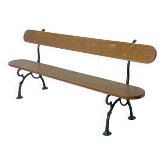 Vintage 50's wooden and cast iron garden bench