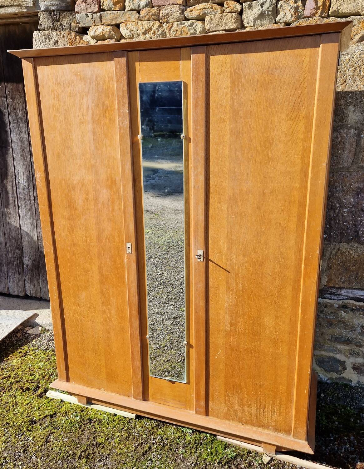 2-door glazed mirror cabinet