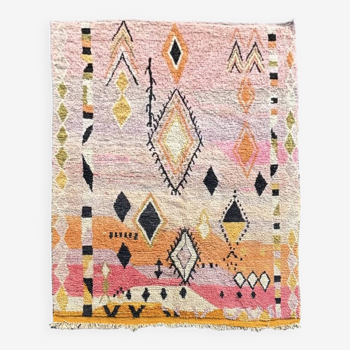 Tapis berbère marocain Boujad à motifs rose pastel 240x330 cm