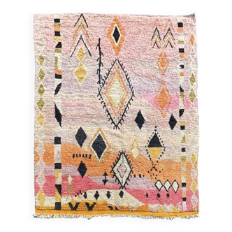 Tapis berbère marocain Boujad à motifs rose pastel 240x330 cm