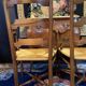 Pair of solid walnut armchairs in Provençal style