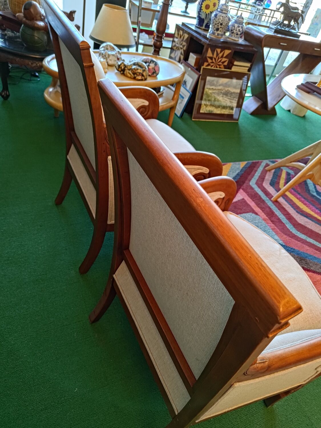 Paire de Fauteuils bergères lin