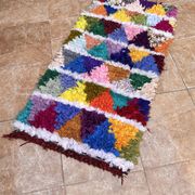 vintage boucherouite rug; berber boucherouite rug 120 cm x60 cm