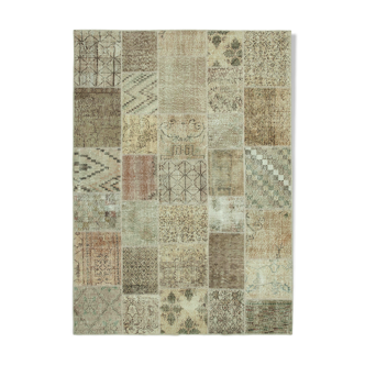 Tapis anatolien surteint fait à la main 173 cm x 240 cm tapis patchwork beige