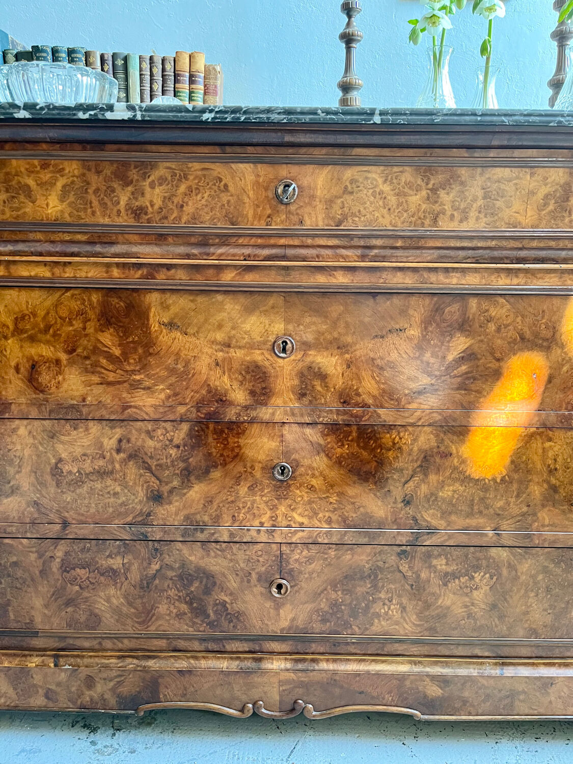 Antique walnut chest of drawers