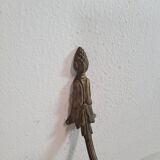 Vintage art deco wall lamp in sandblasted glass and brass