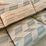 Ancien canapé Maralunga 3 places design italien des années 70 Cassina tissu patchwork