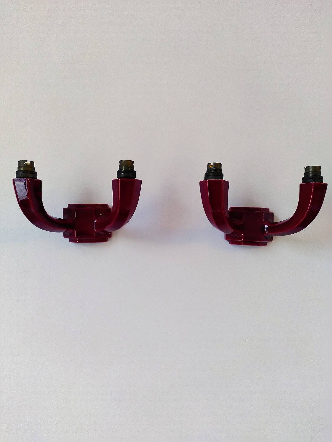 Pair of Art Deco ceramic wall sconces