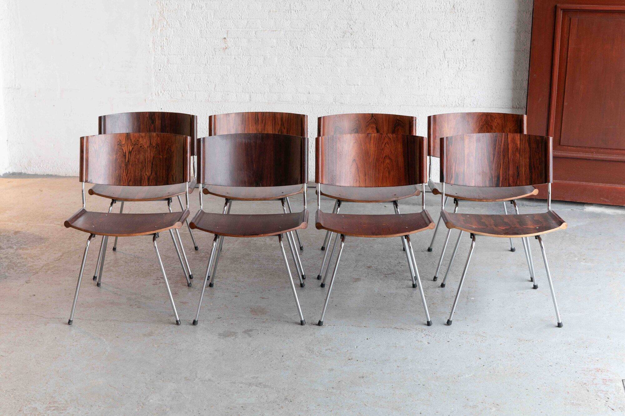 Set of 8 dining chairs by Nanna Ditzel