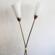 Sculptural Czech Floor Lamp with Twin Milk Glass Shades, 1960s