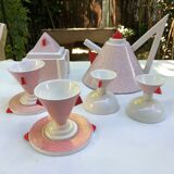 Full coffee service red and white first edition, Matteo Thun memphis 1981