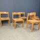 Vintage oak and wicker dining chairs, 1960s