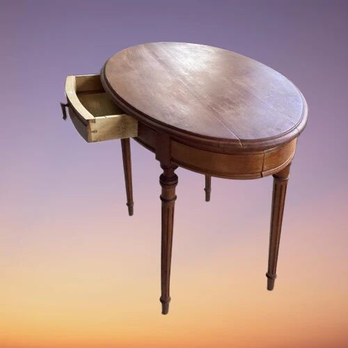 Vintage Oval Table with Drawer