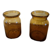Amber glass vases