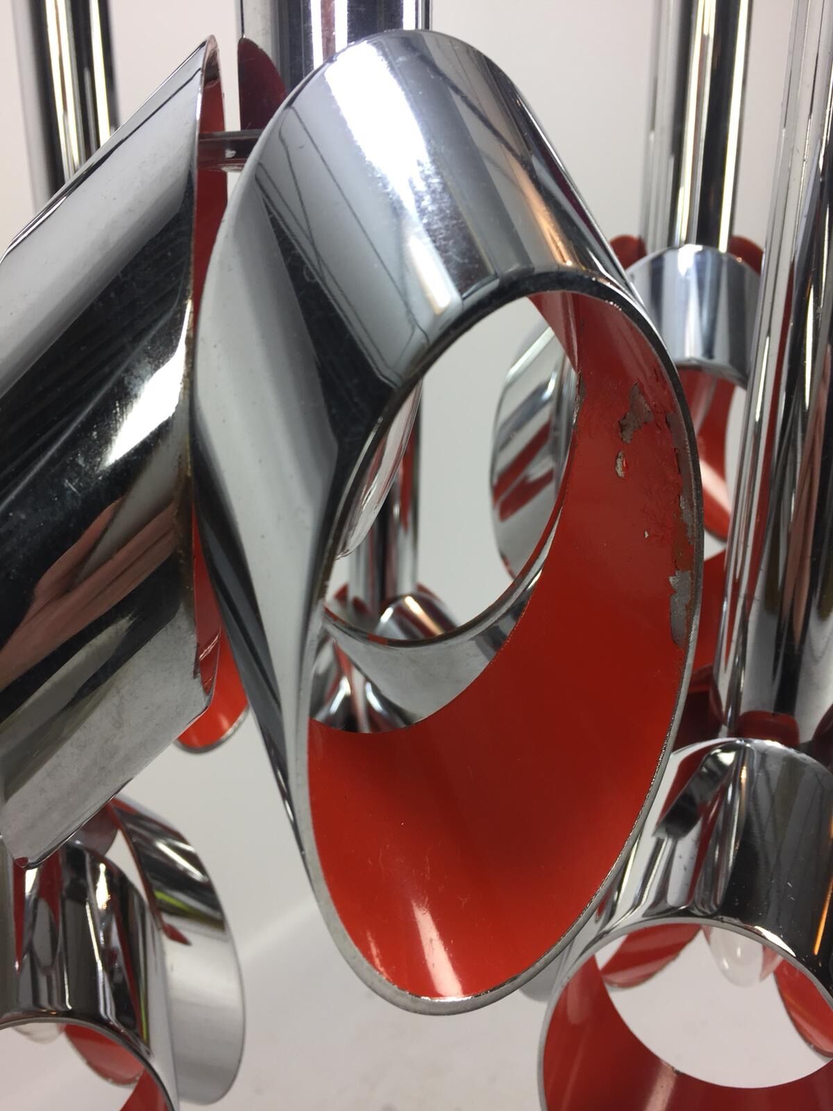 Chromed Metal Ceiling Lamp by RAAK, Amsterdam, 1960's