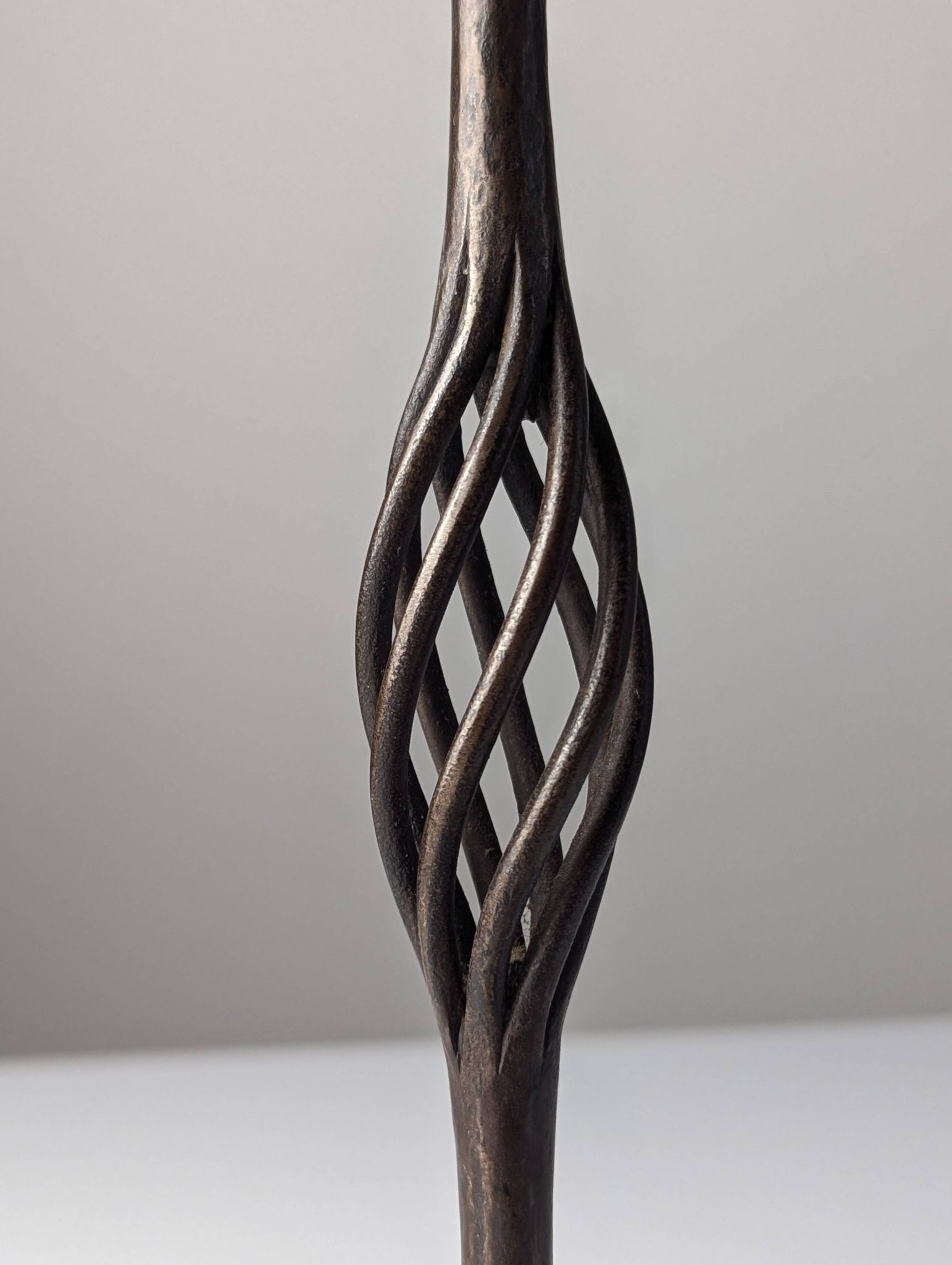 Wrought iron candelabra with dragon head, Samuel Yellin style, 20th century