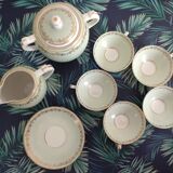 Vintage Limoges porcelain mint coffee set and golden edging
