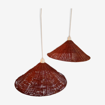 Pair of rattan suspensions