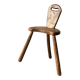 Brutalist tripod stool with backrest, France, vintage 1950s