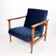 GFM-142 armchair, designed by Edmund Homa from the 70s, navy blue - 2 pieces available