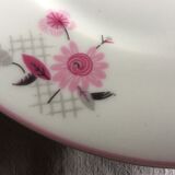 22 flat plates Limoges porcelain, flowers