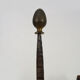 Pair of cast iron, wrought iron and brass chimney chenets. france 19th century