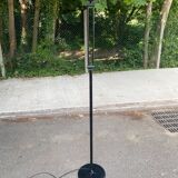 Vintage black dome floor lamp in articulated steel