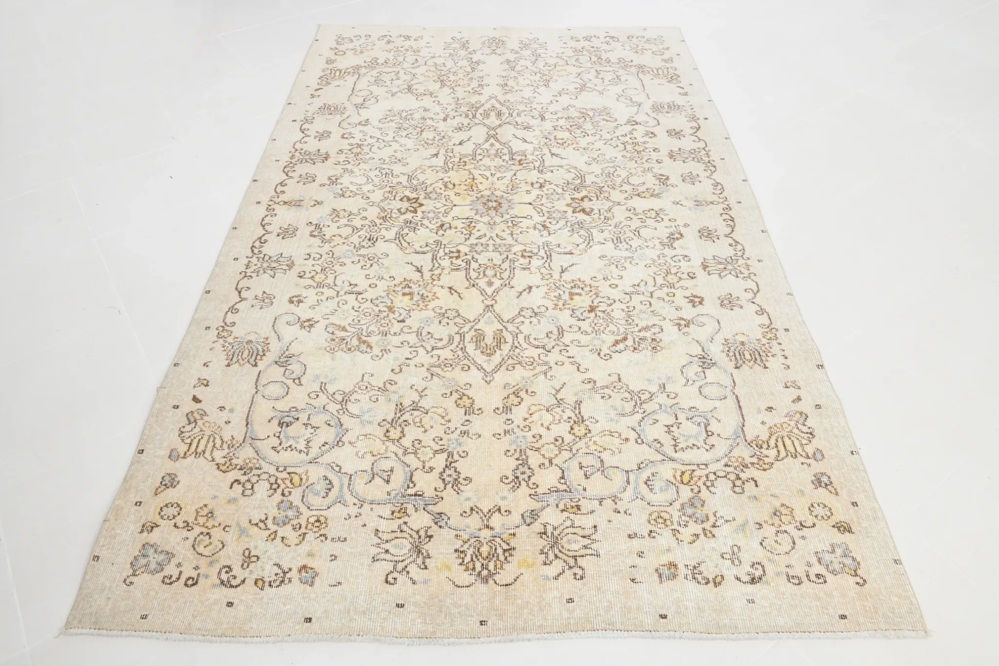 5x9 Ivory & Cream Oriental Persian Rug, Vintage Classic Home Decor Carpet
