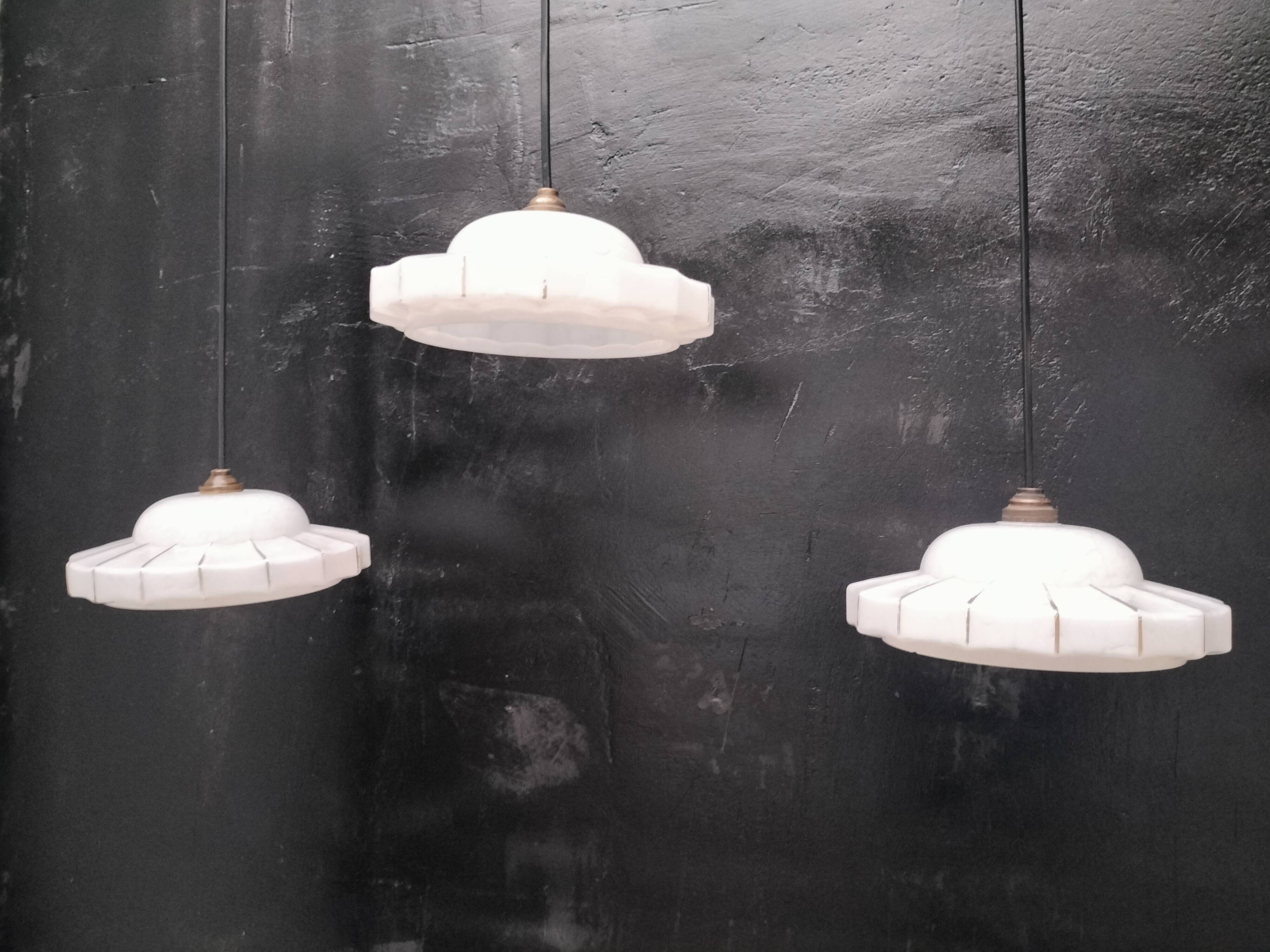 Opaline pendant lights