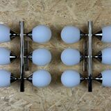 2x 60s 70s 6-bulb Sputnik wall lights by Kaiser Leuchten opal glass