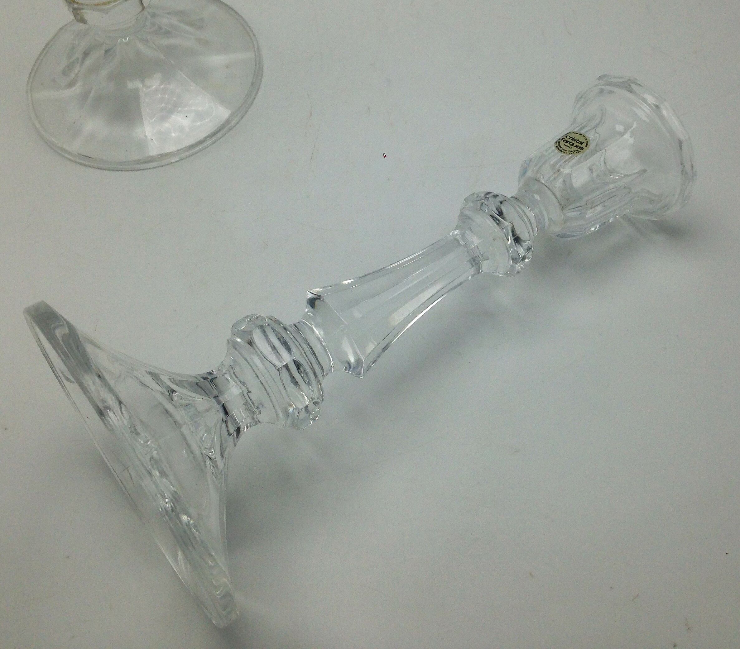 Pair of candlesticks in d'Arques crystal