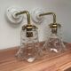 Pair of ceramic and glass wall sconces