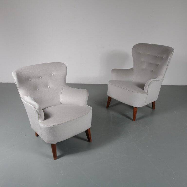 1950s Pair of Theo Ruth Lounge Chairs for Artifort, the Netherlands