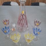 New carafe and glasses set, Champagne glassware from Reims, 1950s