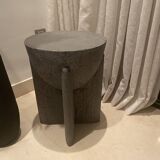 Side table in wood and polished concrete