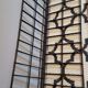 Wall shelf 2 planks tomado dark wood and black metal structure