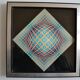 Victor vasarely impression offset annees 70 + cadre alu d'epoque