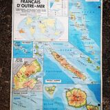 Old MDI map of the French overseas departments and territories - DOM-TOM