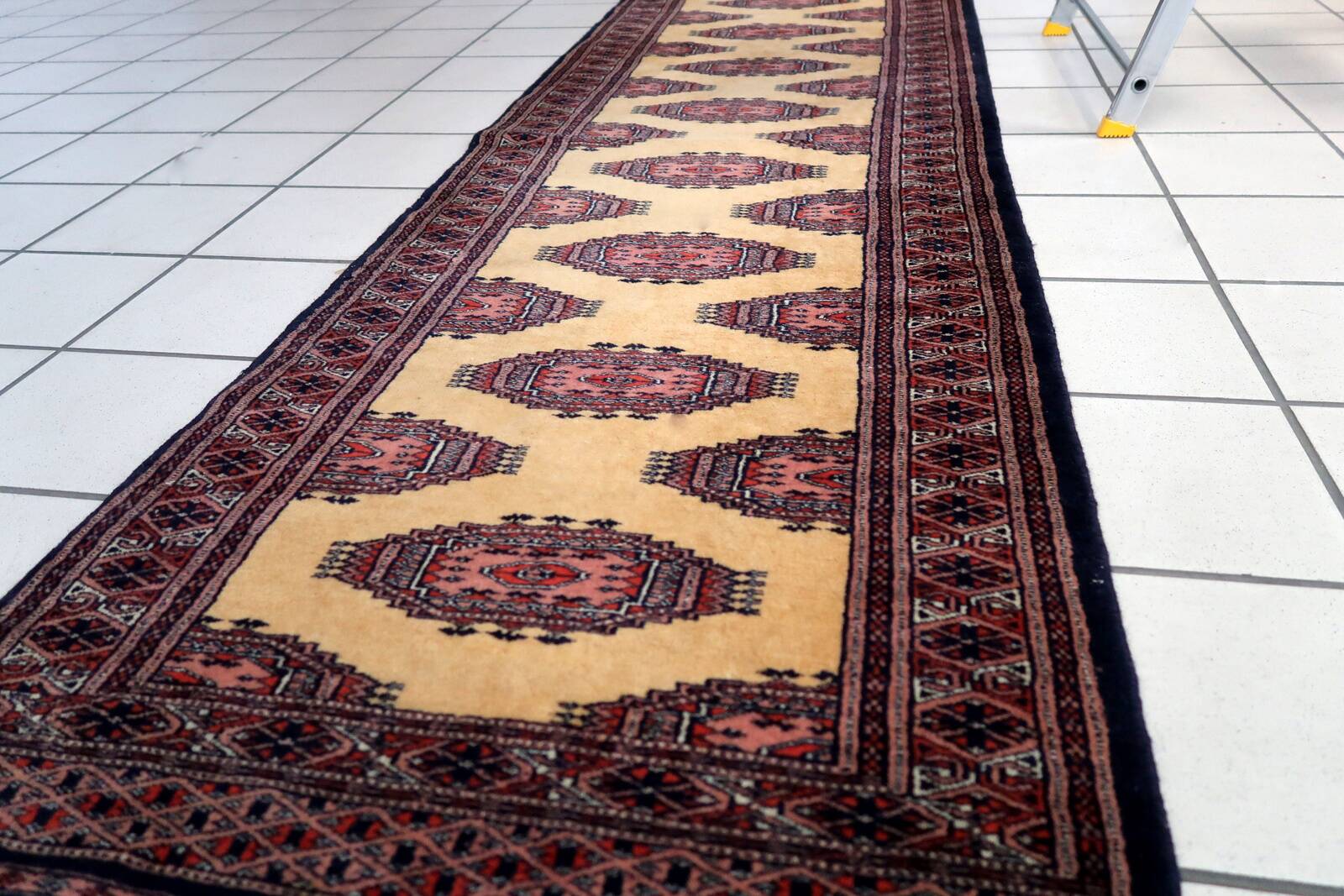 Tapis Bukhara Vintage Fait Main en Laine – 65 x 209 cm - 1C943
