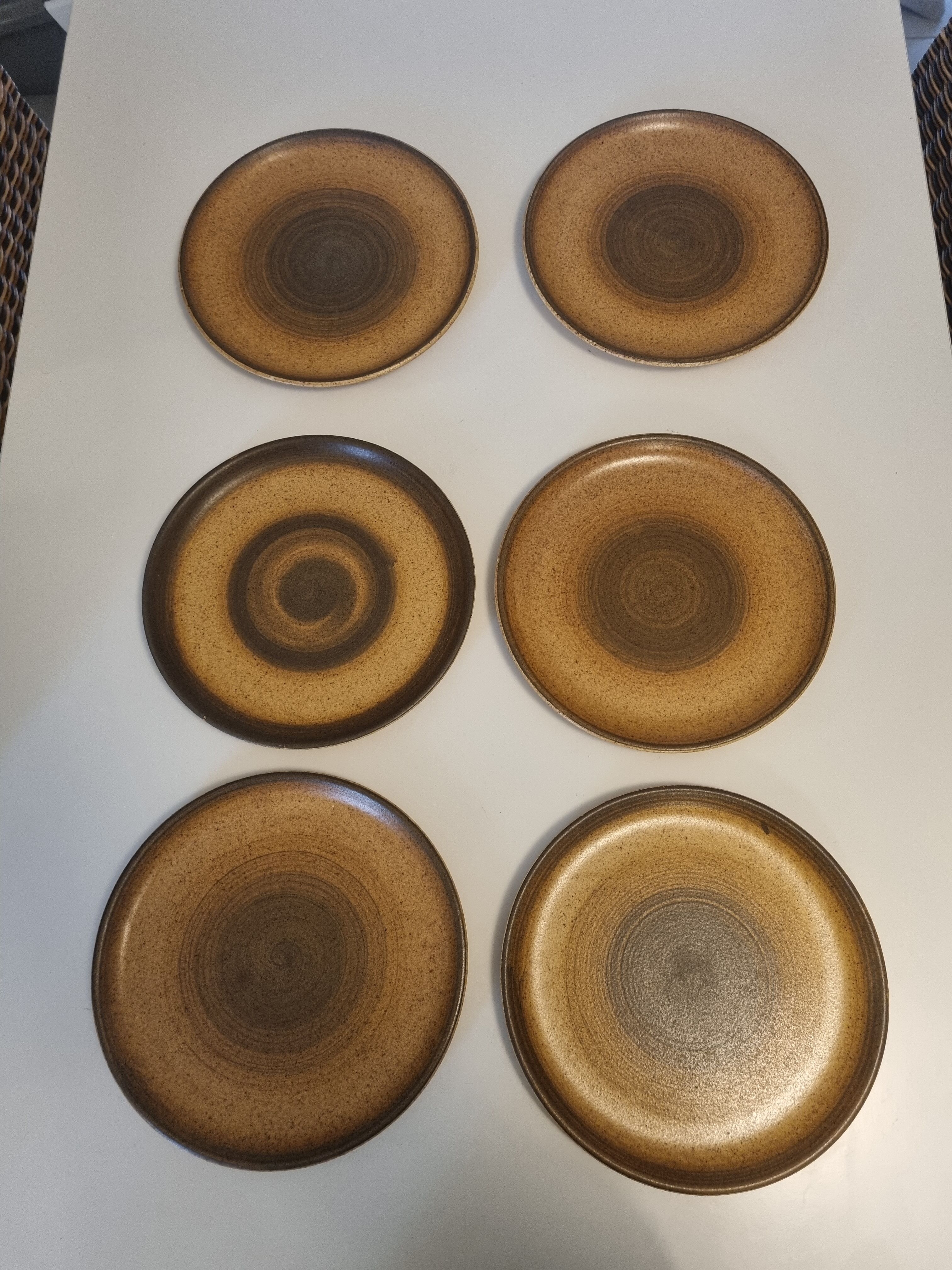 6 flat plates in Longchamp stoneware
