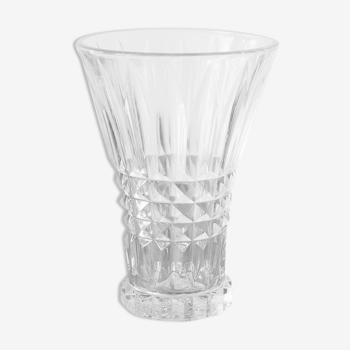 Vase en verre épais moulé vintage