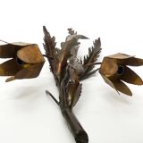 Floral brutalist wall lamp attributed to Maison Jansen 1970